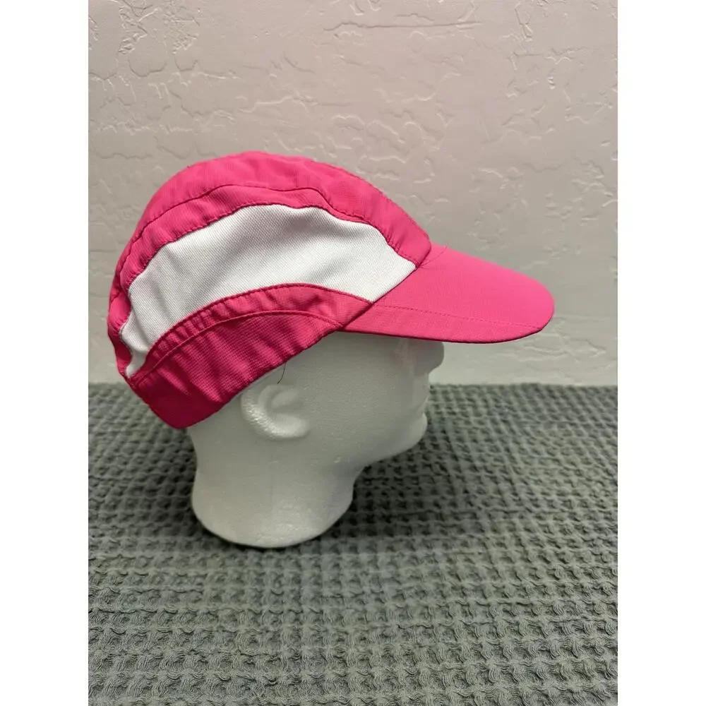 National Running Center Pink White Wide Brim Sports Cap Hat Good Condition‎